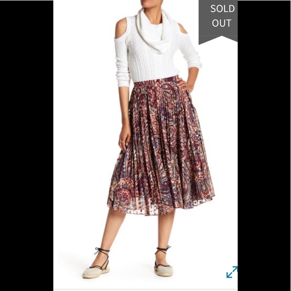 HAUTE HIPPIE Sunburst Metallic Print Skirt - Picture 2 of 12